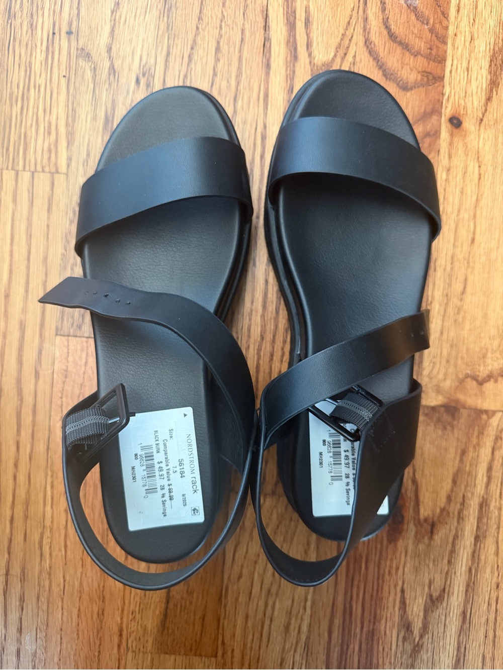 MIA Black Minimalist Double-Strap Women's Sandals